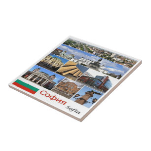 zBG009 SOFIA Bulgaria collage, Ceramic Tile