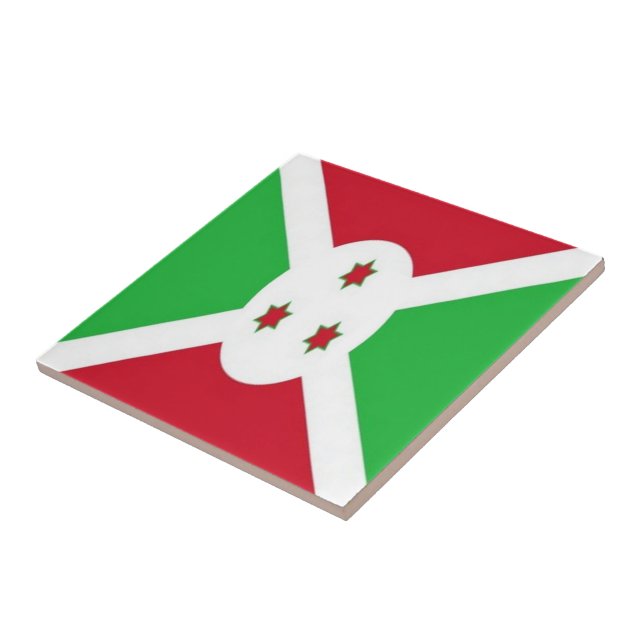 zBI001 BURUNDI FLAG, Africa, Ceramic Tile (Side)