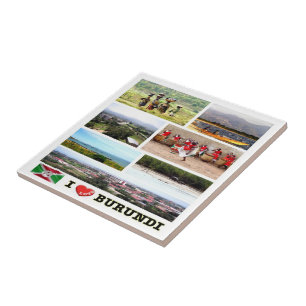 zBI003 BURUNDI I LOVE,  Mosaic, Africa, Ceramic Tile
