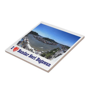 zBN004 I Love BANDAR SERI BEGAWAN, Brunei, Ceramic Tile