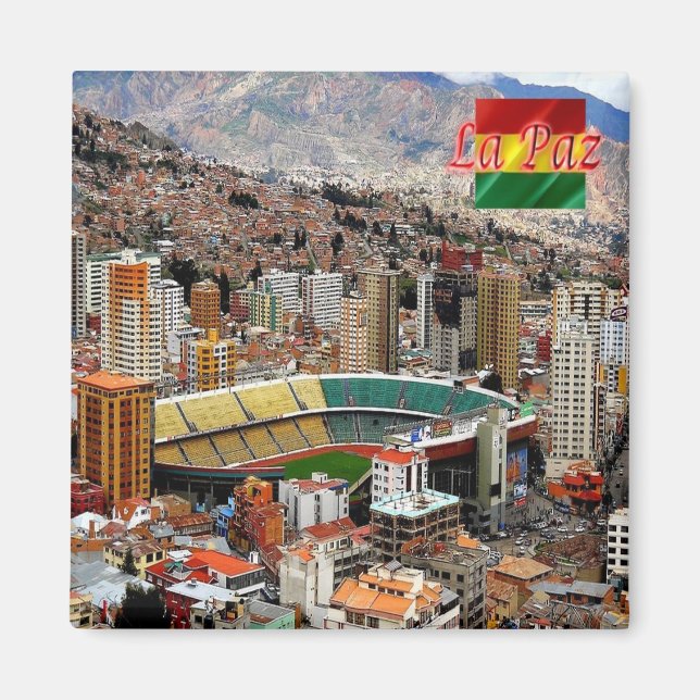 zBO020 LA PAZ Aerial view, Bolivia, Fridge Magnet (Front)