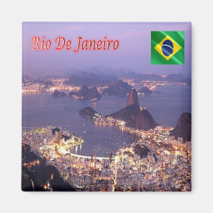 zBR022 RIO DE JANEIRO By Night, Brazil, Fridge Magnet