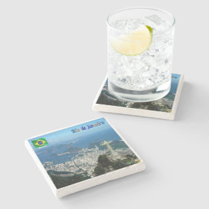 zBR023 panorama of RIO DE JANEIRO, Brazil, Stone Coaster