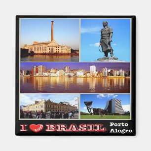 zBR029 BRAZIL I Love, Porto Alegre, Mosaic, Fridge Magnet