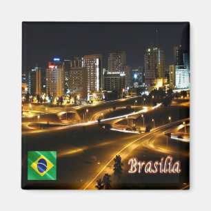 zBR048 BRASILIA By Night, Brazil, America, Fridge Magnet