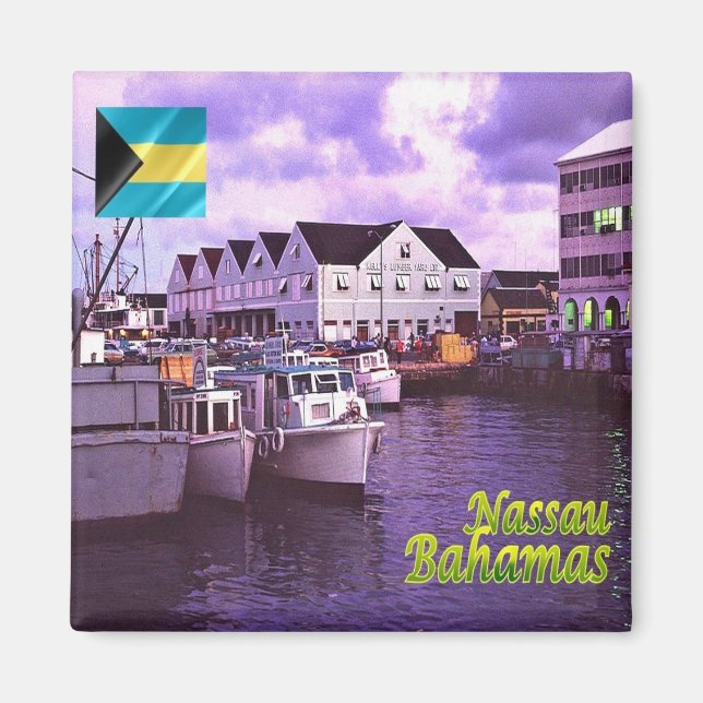 zBS007 NASSAU, Panorama, Bahamas, America, Fridge Magnet (Front)