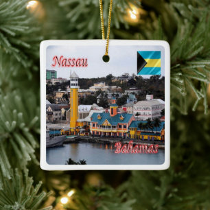 zBS009 NASSAU,Cruise Ship Terminal, Bahamas, Ceramic Ornament