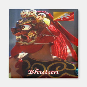 zBT003 MASKED DANCE, Bhutan, Asia, Fridge Magnet