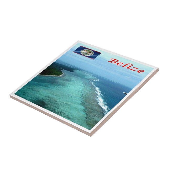 zBZ005 BELIZE Barrier Reef, America, Ceramic Tile (Side)