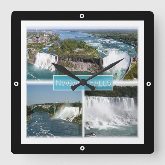 zCA012 NIAGARA FALLS from Rainbow bridge, Square Wall Clock (Front)