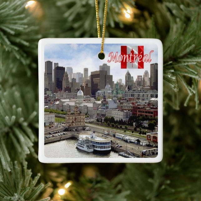 zCA024 MONTREAL Panorama, Canada, Ceramic Ornament (Tree)