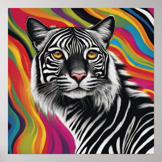 ZCat - Cat with Zebra stripes Poster
