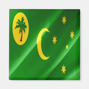 zCC002 WAVING FLAG, COCOS ISLANDS KEELING, Fridge Magnet