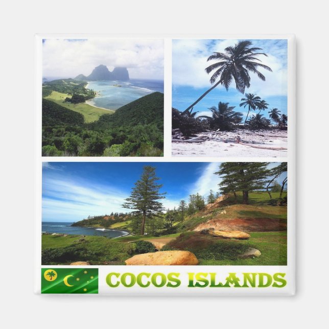 zCC004 COCOS ISLANDS AND KEELING, Mosaic, Fridge Magnet (Front)