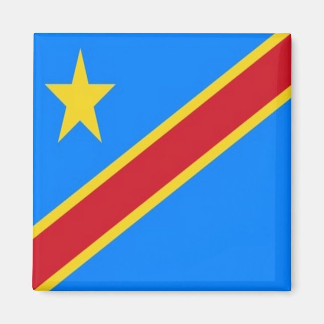 ZCD001 CONGO FLAG, Africa, Fridge Magnet (Front)