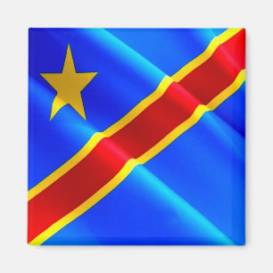 zCD002 CONGO WAVING FLAG, Africa, Fridge Magnet