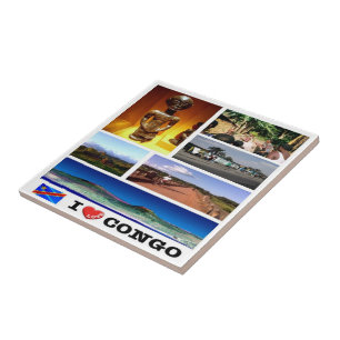 zCD003 CONGO I Love, Mosaic, Africa, Ceramic Tile