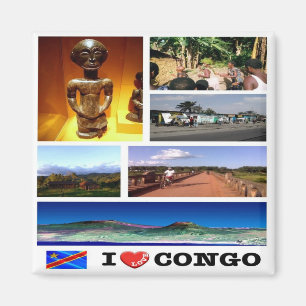 zCD003 CONGO I Love, Mosaic, Africa, Fridge Magnet