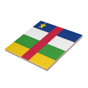 zCF001 CENTRAL AFRICAN REPUBLIC, FLAG, Ceramic Tile