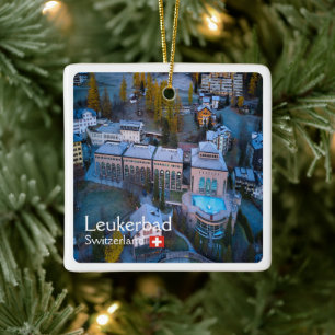 zCH011 LEUKERBAD Switzerland, Ceramic Ornament