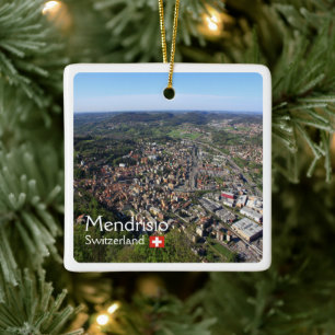 zCH015 MENDRISIO, Switzerland, Ceramic Ornament