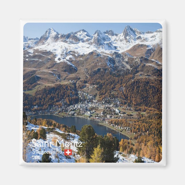zCH018 SAINT-MORITZ Switzerland, Fridge Magnet (Front)