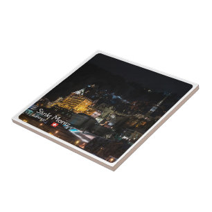 zCH018 SANKT MORITZ bei Nacht, Swiss, Ceramic Tile