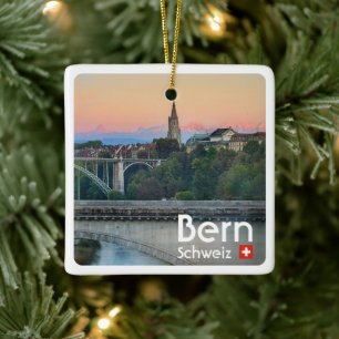 zCH022 BERN Downtown Switzerland, Ceramic Ornament