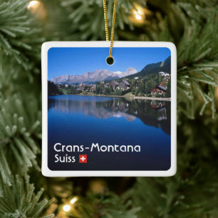 zCH023 CRANS MONTANA Switzerland, Ceramic Ornament