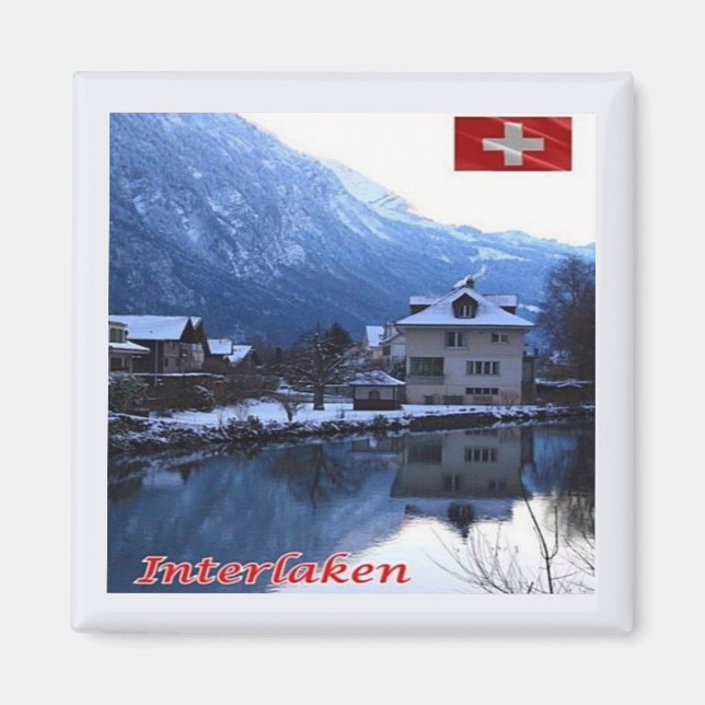 zCH025 INTERLAKEN Switzerland - Fridge Magnet (Front)