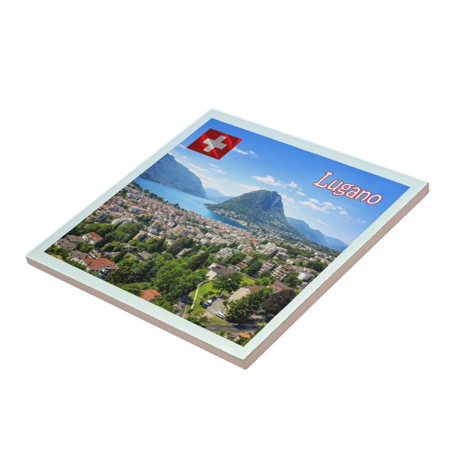 zCH027 LUGANO Switzerland - Ceramic Tile (Side)