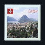 zCH027 LUGANO Switzerland - Fridge Magnet<br><div class="desc">Here you will find the souvenir of your vacation. (zCH027 LUGANO Switzerland Fridge magnet). Amaze friends and relatives with the unique souvenirs from your great trip. Try us. #LeoPepeDesign - lugano panorama,  europe switzerland,  leopepedesign,  travel trip photo tourism,  gift souvenir gadget fridge magnet</div>