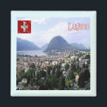 zCH027 LUGANO Switzerland - Fridge Magnet<br><div class="desc">Here you will find the souvenir of your vacation. (zCH027 LUGANO Switzerland Fridge magnet). Amaze friends and relatives with the unique souvenirs from your great trip. Try us. #LeoPepeDesign - lugano panorama,  europe switzerland,  leopepedesign,  travel trip photo tourism,  gift souvenir gadget fridge magnet</div>