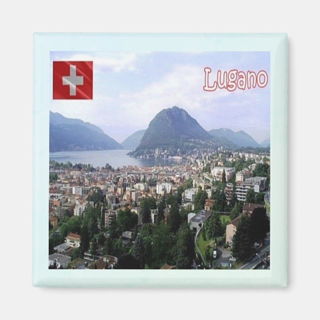 zCH027 LUGANO Switzerland - Fridge Magnet (Front)