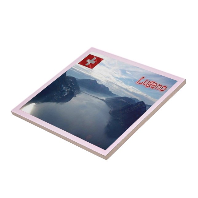zCH028 LUGANO Lake - Switzerland - Ceramic Tile (Side)