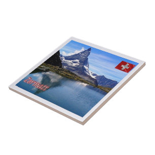 zCH035 ZERMATT Lake See Swiss - Ceramic Tile