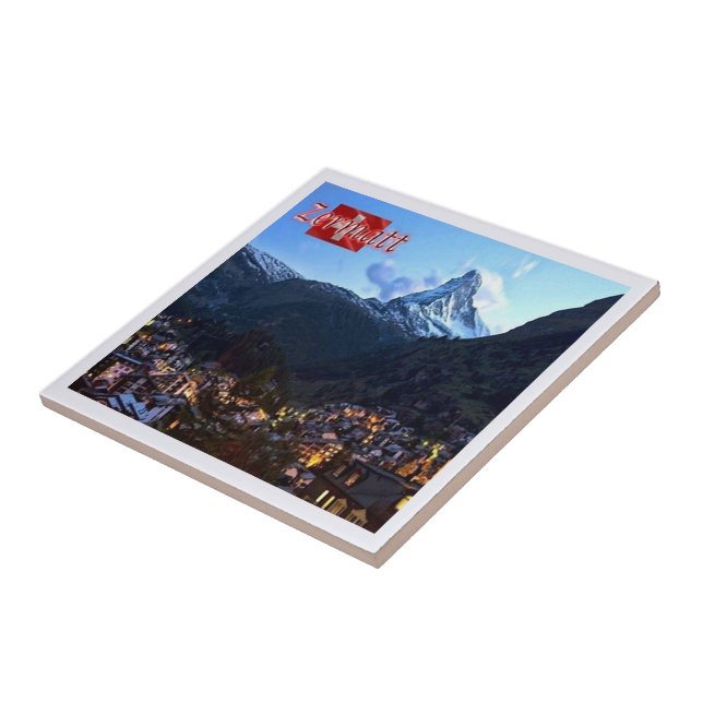 zCH036 ZERMATT Panorama Swiss - Ceramic Tile (Side)