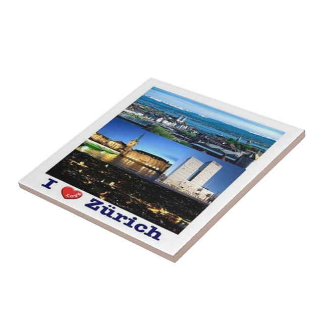 zCH037 ZURICH I Love Swiss - Ceramic Tile (Side)