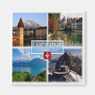 zCH044 LUCERNE Kapellbrücke Altstadt Schweizer Küh Magnet