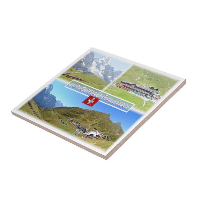 zCH045 JUNGFRAU RAILWAY Switzerland, Ceramic Tile (Side)