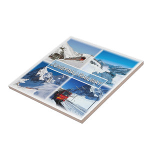 zCH047 JUNGFRAU RAILWAY Switzerland, Ceramic Tile