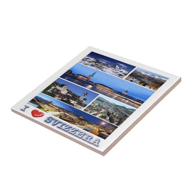 zCH050 I LOVE Svizzera - Ceramic Tile (Side)