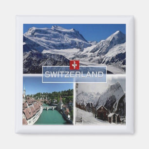 zCH052 SWISS SWITZERLAND Mosaic - Fridge Magnet