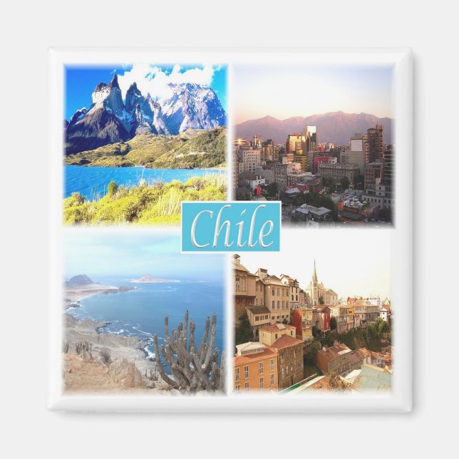 zCL004 CHILE, Mosaic, America, Fridge Magnet (Front)