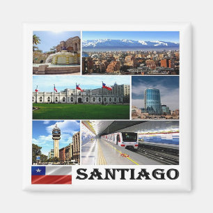 zCL021 SANTIAGO, Mosaic, Chile, America, Fridge Ma Magnet