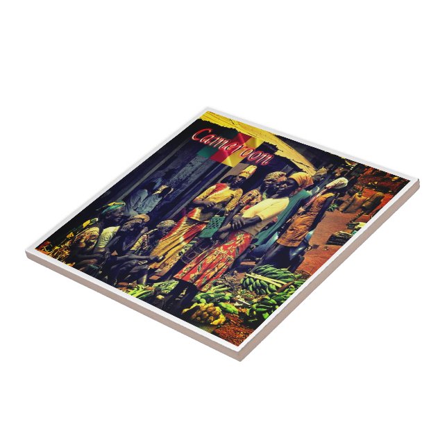 zCM016 CAMEROON, Women, Africa, Ceramic Tile (Side)