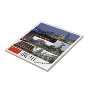 zCN027 CANTON, China PRC, Souvenir Ceramic Tile