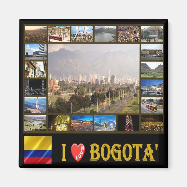 zCO004 BOGOTA' I Love, Mosaic, America, Fridge Magnet (Front)