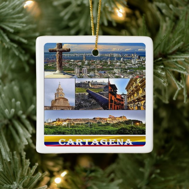 zCO07 CARTAGENA mosaic, Colombia, Ceramic Ornament (Tree)