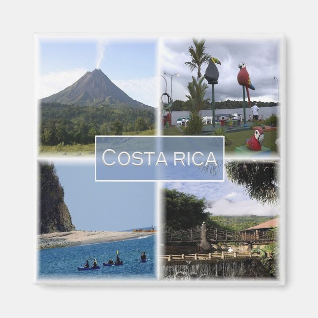 zCR003 COSTA RICA, Mosaic, America, Fridge Magnet (Front)